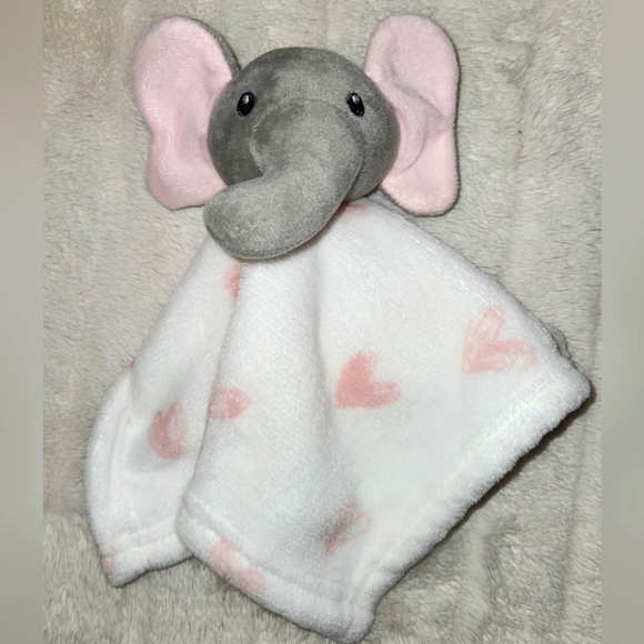 Lila & Jack Elephant Heart Security Blanket Lovey Lovie Plush Rattle 12"x12" - Picture 1 of 5